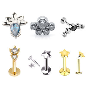 Gioielli Piercing in oro all'ingrosso senza filettatura Labret Piercing gioielli di moda Piercing Lip Stud Body Jewelry Piercing - Product Image 3