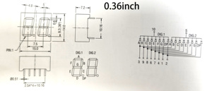 0.36 inch 2 chữ số ánh sáng màu đỏ 7 đoạn dẫn hiển thị cho kỹ thuật số quầy nhiệt độ màn hình thiết bị nhỏ - Product Image 3