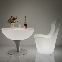 Table Ronde LED pour Bar à Cocktails en Gros, Mobilier LED, Service OEM Marque Privée, pour Location de Mariages, Batterie Intégrée