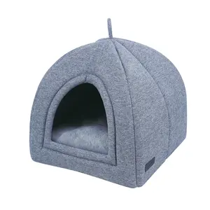 Faux Konijnenbont Kussen Kat Tent Iglo Vorm Huisdier Huis Voor Kleine Honden En Katten Wasbare Hoes Met Rits Kattenbed