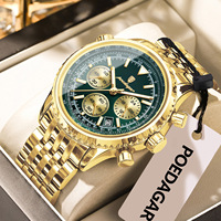 Montre à quartz pour homme POEDAGAR 960, étanche, en acier inoxydable, luxe, chronographe automatique, date, aiguilles lumineuses, montre de sport