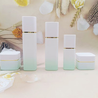 Nouvelle conception – Flacons compte-gouttes carrés en verre pour sérum cosmétique, lotions et crèmes, avec pompe – Ensembles d'emballages vides pour crème visage