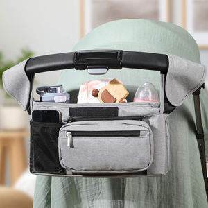 Organisateur de poussette avec porte-gobelet, dragonne détachable, capacité moyenne, en polyester résistant à l'eau, fermeture éclair, sac de poussette pour <span class=keywords><strong>maman</strong></span> - Product Image 5