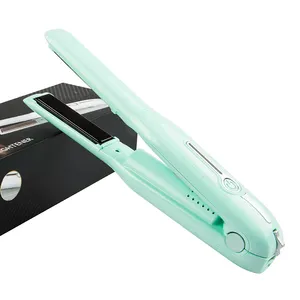 Hot sale of foreign trade convenient led display mini straightener hair iron flat irons 2 in 1 hair straightening and curling