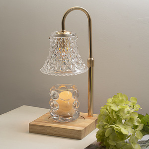 Lampe de table en bois aromatique à bas prix Parfum Bougie parfumée Réchauffeur Lampe maison Brûleur de cire électrique avec minuterie d'ampoules GU10 - Product Image 1