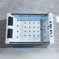 Bain à remous autoportant en acrylique pour intérieur, avec cascade, spa, massage et télécommande informatisée