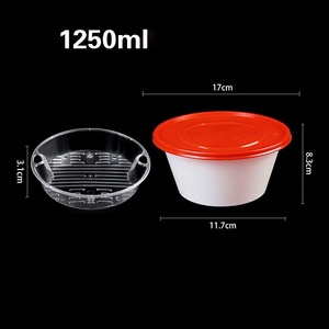 1250ml nhựa dùng một lần bát với khay bên trong vòng thực phẩm cấp <span class=keywords><strong>container</strong></span> Hộp Ăn Trưa lấy đi gói <span class=keywords><strong>container</strong></span> - Product Image 4