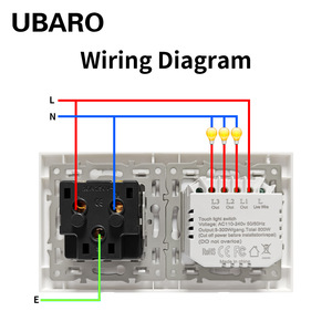 <b>Touch</b> Switch Socket With Tempered Glass Panel 60x60mm Round Base Box Ip20 White Wall Socket - Product Image 4