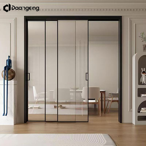 <span class=keywords><strong>Puerta</strong></span> Corredera de Vidrio con Marco de Aluminio, Doble Acristalamiento Templado con Kit de Rieles para Patio, Balcón, Villa, Tamaño Personalizado - Product Image 4