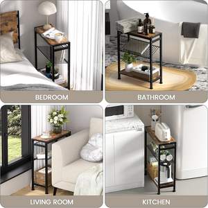 Commerci all'ingrosso piccolo tavolino piccolo spazio 3-Tier con fondo stretto portariviste sottile comodino Skinny merenda divano - Product Image 5