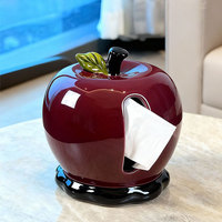 Boîte à mouchoirs artisanale sur le thème de la pomme, design moderne et minimaliste, luxe discret haut de gamme, pour salon, nouveau style créatif pour la maison