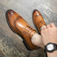 Chaussures Richelieu marron pour hommes, à lacets, pour tenue de cérémonie, affaires, mariage et soirée