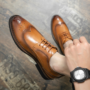 Scarpe Oxford Brogue Marroni da <span class=keywords><strong>Uomo</strong></span> con Lacci, Calzature Formali per Affari, Matrimoni e Feste - Product Image 1