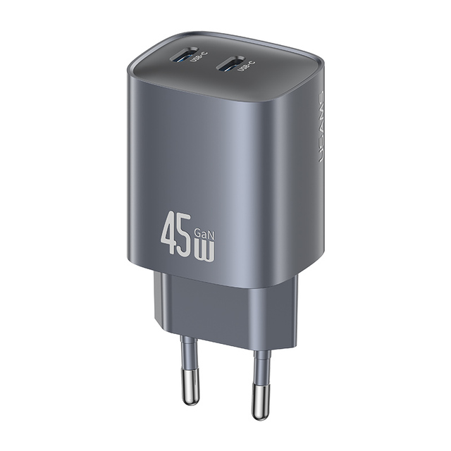 USAMS CC305 Best Selling 45W Dual Type C Charger US/EU/UK Plug Dual USB C Fast Charging Charger for Smart Phones