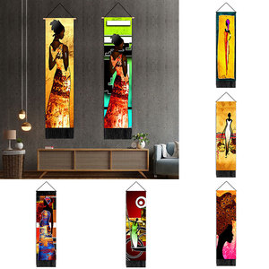 African Lady Dancers Body Silhouettes Motion Pose Personnages Exotiques Thème Tapisserie Tenture Murale pour Chambre à Coucher - Product Image 3