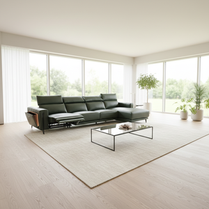 Ensemble de canapés électriques inclinables de luxe sur mesure, <span class=keywords><strong>canapé</strong></span> <span class=keywords><strong>d</strong></span>'<span class=keywords><strong>angle</strong></span> moderne en cuir véritable avec chaise longue et appui-tête électriques - Product Image 3