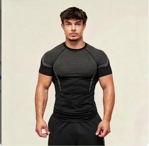 T-shirt sportiva da uomo a maniche corte, attillata, traspirante, ad asciugatura rapida, a <span class=keywords><strong>pois</strong></span>, per fitness e corsa, ideale per muscolosi - Direttamente dalla fabbrica - Product Image 4