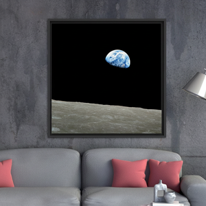Earthrise Moon Printed Canvas: NASA Space Photo Wall Art,<b>BLACK</b> <b>FRAMED</b> CANVAS - Product Image 3