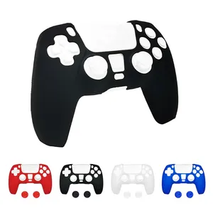 Coque de protection en silicone antidérapante pour manette <span class=keywords><strong>PS5</strong></span> avec capuchons de joysticks souples pour Playstation 5 - Product Image 1