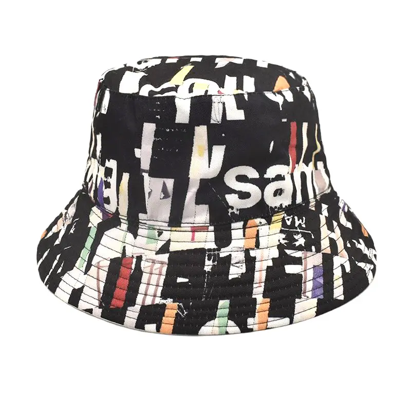 New Designer Fashion Unisex Maple Leaf Printed Reversible Fisherman Caps Logo Custom Printed Bucket Hats Wholesale