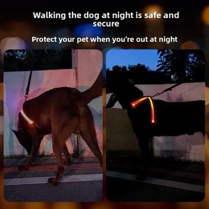 पालतू कुत्ते के सामान थोक हार्वेस्ट वेस्ट बिना पुल के रीचार्जेबल लक्जरी चमकदार कुत्ते का दोहन - Product Image 3