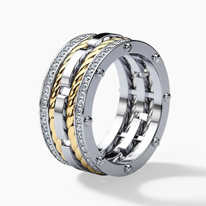 Anello bicolore Accessori minimalisti unisex per l'uso quotidiano - Product Image 6