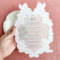 Carte de menu de mariage en vélin découpée au laser, motif féerique en relief, transparente, personnalisée, pour décoration de table de fête, réception événementielle, en papier offset