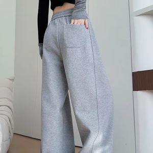 <span class=keywords><strong>Pantaloni</strong></span> <span class=keywords><strong>sportivi</strong></span> americani Casual da <span class=keywords><strong>donna</strong></span> autunno inverno nuovi <span class=keywords><strong>pantaloni</strong></span> della tuta larghi dritti a gamba larga a metà pigra foderata in pile - Product Image 3