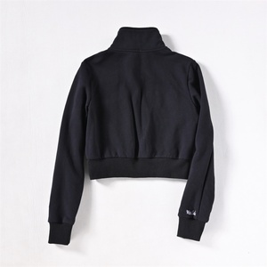 Custom Tracksuit With 3D Embroidery Logo Zipper <b>Cropped</b> Hoodie and Shorts Set - Product Image 2