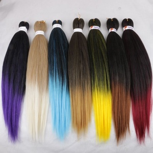 Yaki — extensions de cheveux synthétiques en Fiber synthétique, couleur or et ombrée, coiffure pré étirée, 100 pièces/carton, vente en gros par DHL 26 pouces - Product Image 3