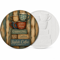Plaque Métallique Vintage Rustique pour Tasses à Café Cappuccino Latte, Décoration Murale pour Cuisine de Ferme, Café, Bar à Café
