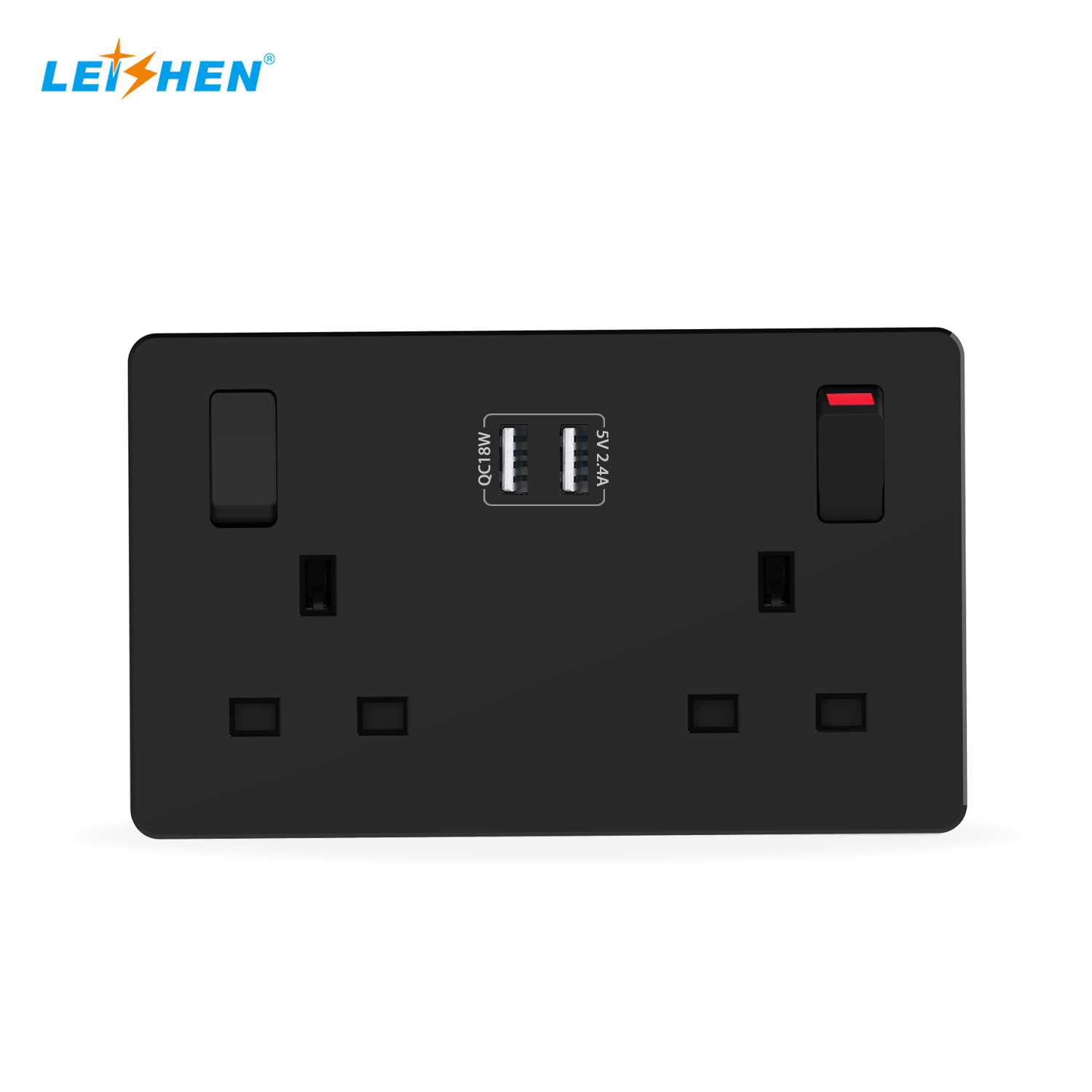 UKCA CE BS1363 New PD3.0 UK Standard 2 Gang Switch Wall Outlet PD 20W Power Directly Quick Charger UK Wall Socket with USB · image 2
