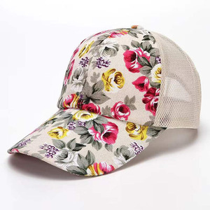 Sombrero de primavera y verano para mujer, elementos pequeños de tela Floral, gorra de béisbol de malla de peonía, gorra de pato de diseñador al por mayor - Product Image 4