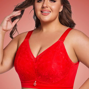 Nouveau solide noir sans couture grande taille soutien-gorge <span class=keywords><strong>grosse</strong></span> <span class=keywords><strong>femme</strong></span> avec de gros seins surdimensionné coupe mince Push-Up sous-vêtements sans fil - Product Image 4