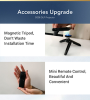 Mini projecteur LED DLP Android 9 portable WiFi pour Smart Slim Pocket 2K mise au point manuelle faisceau pour les entreprises