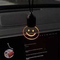 Petit pendentif de voiture en ABS + acrylique, ampoule rétro, décoration intérieure, cadeau lumineux, modèle Jinli noir X-3