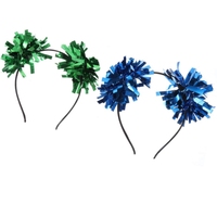 Bandeau à pompons en guirlandes métallisées et boules moelleuses, accessoires de cheveux pour cosplay, pour femmes et filles, pour fêtes de Noël