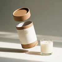 Tube en papier kraft imprimé avec logo personnalisé pour bougie parfumée, cire fondue, emballage cadeau de mariage, vente en gros, écologique