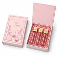 Scatola Regalo Personalizzata OEM ODM a Forma di Libro Rosa con Logo in Lamina d'Oro, Scatola di Carta Rigida con Coperchio a Cerniera, Vendita all'Ingrosso