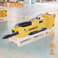 JISAN Hydraulic Breaker Hammer untuk 580 Backhoe Loader (4-60 Ton) Suku Cadang Mesin Konstruksi Pertambangan Diameter Batang 68mm Garansi 1 Tahun