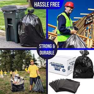 Bolsas de basura negras perfumadas de plástico HDPE de alta resistencia para contratistas de construcción, recicladas, al por mayor, personalizadas - Product Image 6