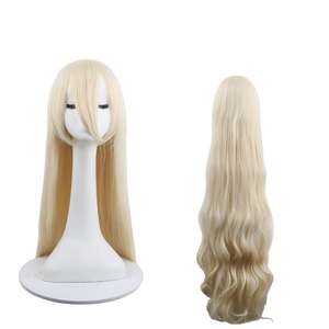 Peluca de Cosplay naranja Komaru Naegi Premium con rayas azules aguamarinas-De Danganronpa Otro episodio: Ultra Despair Girls - Product Image 1