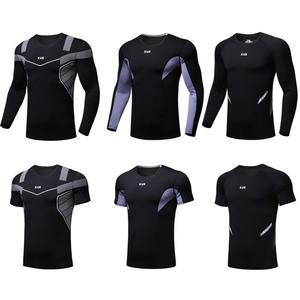 <span class=keywords><strong>Abbigliamento</strong></span> Sportivo Aderente da Uomo, Manica Corta, Asciugatura Rapida, Tessuto in Poliestere e Seta di Latte, Alta Elasticità per Corsa e Basket - Product Image 1