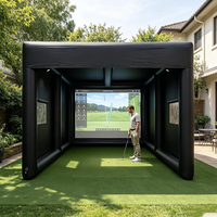 Tente de simulation de golf gonflable XYinflatable, design 3D gratuit, imperméable, en PVC, pour l'extérieur, pour studio de golf