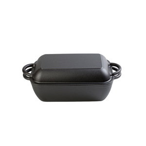 Casserole de camping avec logo personnalisé en gros 2 en 1 double combo poêle profonde en fonte <span class=keywords><strong>rectangulaire</strong></span> casserole pour four hollandais pour pain - Product Image 1