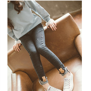 Jeans en coton décontractés pour filles, coupe crayon, respirants, best-sellers, fabrication directe d'usine en Chine pour les boutiques en ligne - Product Image 6