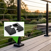 Cache-pied inférieur en plastique écologique pour poteau de clôture, décoratif, carré, pour extérieur, compatible avec poteau de 1,25 pouce