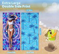 Light Thin Quick-Drying Tropical Microfiber Beach Towel for Women Adults for Sports Swimming Pool Bath Camping & Yoga-Sand-Free