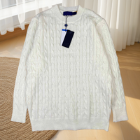 Nouveau Pull Tricoté Chaud à Col Rond et Logo Brodé, Collection Automne-Hiver, Ajusté pour Hommes et Femmes