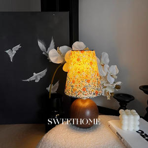 Lampe de table rétro vintage, nouveau style chinois, grain de bois, wabi-sabi, haut de gamme, hôtel et chambre à coucher, lampe de chevet transfrontalière - Product Image 3